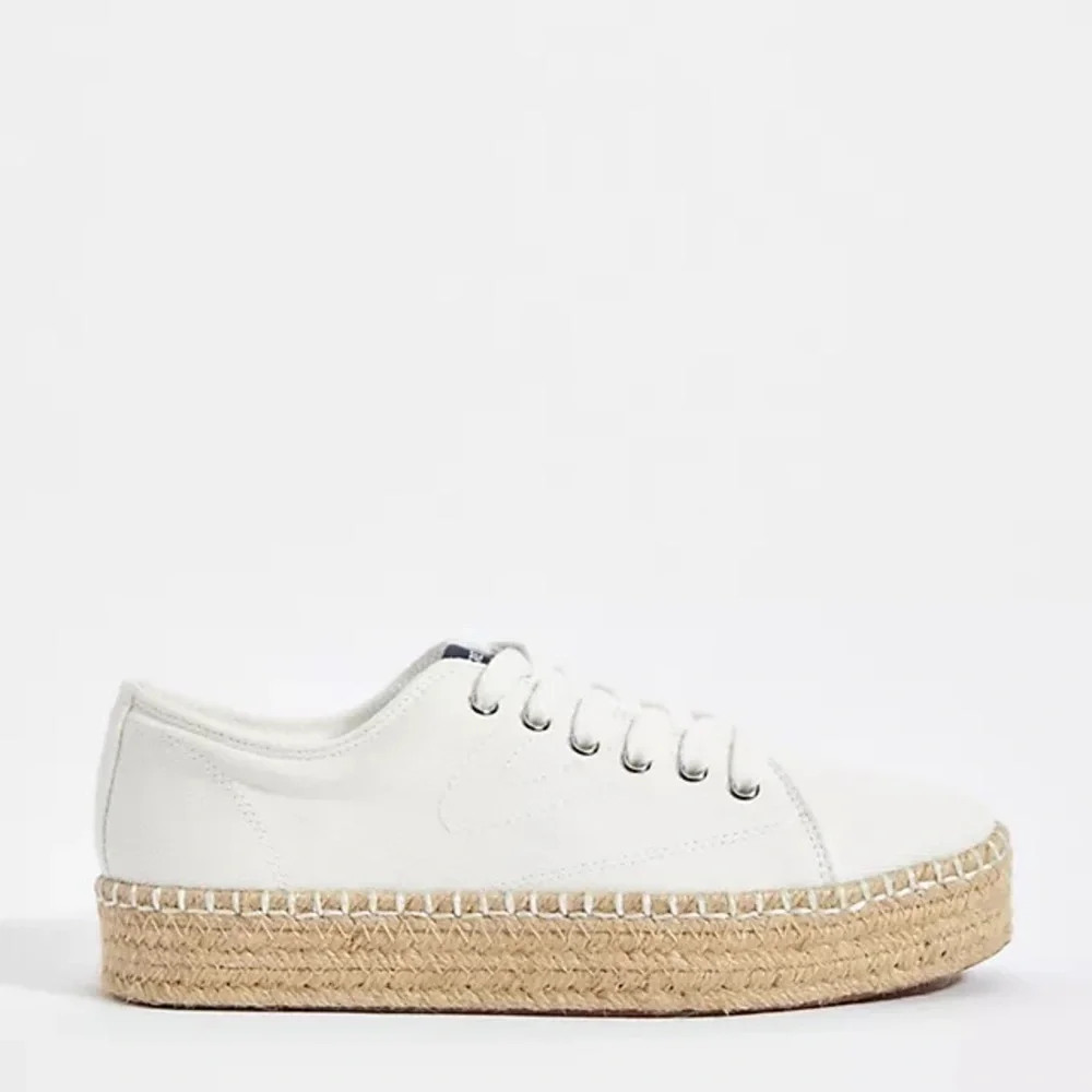 Tretorn White Canvas Espadrille Lace-Up Sneakers